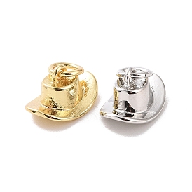Rack Plating Brass Charms, with Jump Ring, Long-Lasting Plated, Cadmium Free & Lead Free, Hat