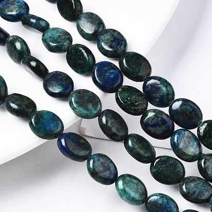 Brins de perles de chrysocolla et lapis lazuli naturelles, ovale