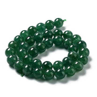 Brins de perles de quartz vert naturel, ronde, Grade a