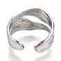 304 Stainless Steel Cuff Ring, Wide Band Rings, Open Ring for Women Girls