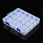 Прямоугольные полипропиленовые (полипропиленовые) контейнеры для хранения бусинок, с откидной крышкой и 20 решетками, для бижутерии мелкие аксессуары, кубоид