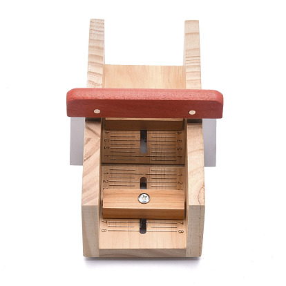 Juegos de herramientas de cortador de jabón de pan de bambú, molde de jabón rectangular con caja de madera, cortador recto de acero inoxidable, para suministros de jabón hecho a mano