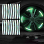 Pegatinas de coche impermeables de plástico luminoso, calcomanías autoadhesivas, brillar en oscuridad, para la decoración de ruedas de vehículos, Rectángulo