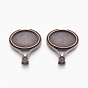 Tibetan Style Alloy Cabochon Settings, Lead Free and Cadmium Free, Oval, 36x30x5mm, Hole: 3mm, Tray: 25x18mm,4.8mm