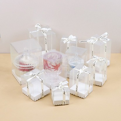 Caja de embalaje de plástico transparente, para caja de regalo de embalaje de velas