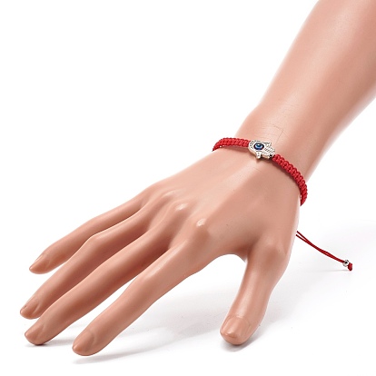 Hamsa Hand /Hand of Miriam with Evil Eye Braided Bead Bracelet for Girl Women