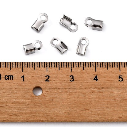 304 Stainless Steel Fold Over Crimp Cord Ends