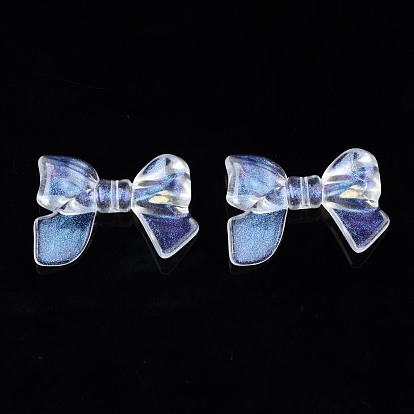 Perles acryliques transparentes, poudre de scintillement, bowknot