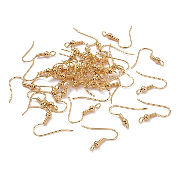 Brass Earring Hooks, with Vertical Loop, Long-Lasting Plated