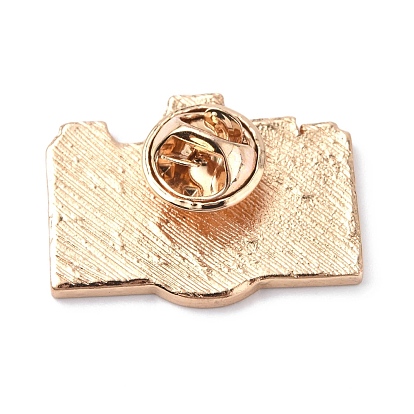 Pin de esmalte de la cámara, insignia de aleación de oro claro para ropa de mochila