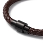 Pulsera de cordón redondo trenzado de cuero, con 304 cierres magnéticos de acero inoxidable para hombres y mujeres