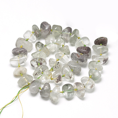 Natural Quartz Crystal Beads Strands, Tumbled Stone, Nuggets