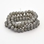 Pearl Luster Plated Faceted Rondelle Glass Beads Strands, Frosted, 8x5mm, Hole: 1mm, about 72pcs/strand, 17.3 inch