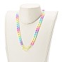 Personalized Rainbow Acrylic Curb Chain Necklaces, Eyeglass Chains, Handbag Chains, with  Plastic Lobster Claw Clasps