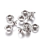European Style 201 Stainless Steel Eyelet Core, Grommet for Large Hole Beads, Flat Round