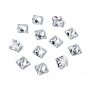 Square Shaped Cubic Zirconia Pointed Back Cabochons, Faceted