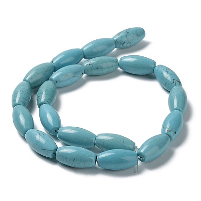 Natural Howlite Beads Strands, Dyed, Rice