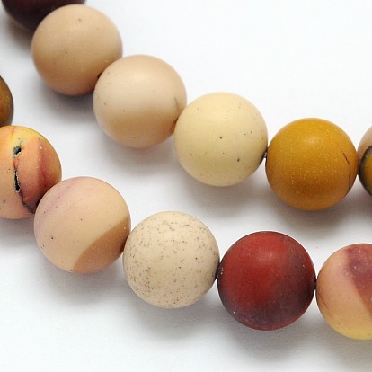 Dépoli rondes perles de Mookaite naturelle brins