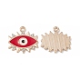 Alloy Rhinestone Pendants, Light Gold, Enamel Style, Evil Eye Charm