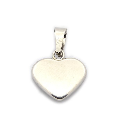 Colgantes del corazón en blanco moda 304 de acero inoxidable para el día de San Valentín, 17x17x3.5 mm, agujero: 8x4 mm