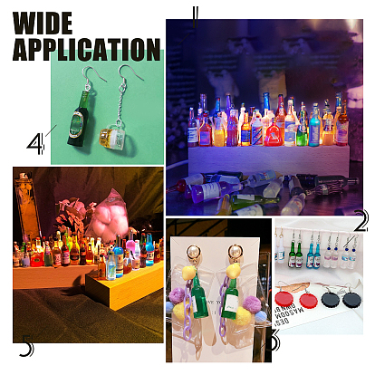 CHGCRAFT DIY 22 Pairs Drink Bottle Shape Earring Makings Kits, Including Resin Beads, Brass Earring Hooks, Iron Findings