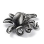 Tibetan Style Alloy Pendants, Frosted, Octopus with Skull Charm
