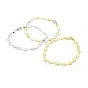 Casual Style 304 Stainless Steel Heart Link Chain Bracelets, with Lobster Claw Clasps, 7-1/2 inch(190mm), 5.5x2mm