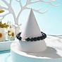 Bracelet extensible perlé rond en pierre de lave naturelle avec main hamsa, bijoux de pierres précieuses d'huile essentielle pour les femmes