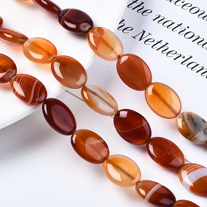 Natural Red Agate Beads Strands, Oval