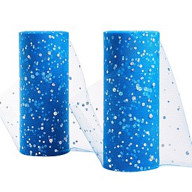 BENECREAT Glitter Sequin Deco Mesh Ribbons, Tulle Fabric, Tulle Roll Spool Fabric For Skirt Making
