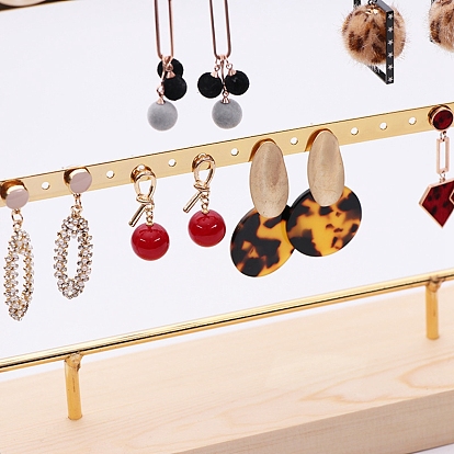 Three Layer Iron Earring Display, Jewelry Display Rack, with Wood Findings Foundation
