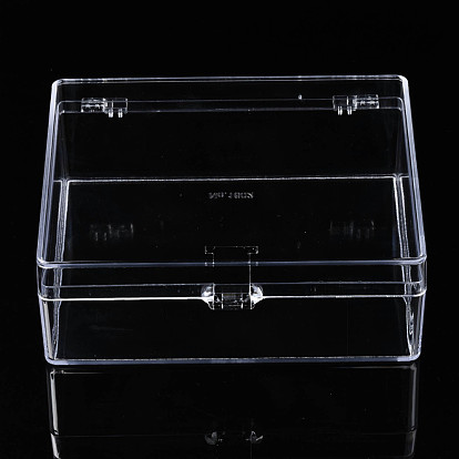 Conteneur de stockage de billes de polystyrène rectangle, avec couvercle, pour bijoux perles petits accessoires