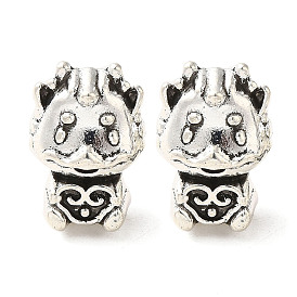 Tibetan Style Alloy European Beads, Large Hole Beads, Cadmium Free & Lead Free, Dragon with Cloud