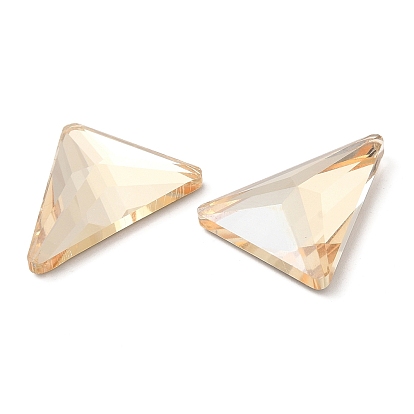 K 5 cabujones de diamantes de imitación de cristal, espalda y espalda planas, facetados, triángulo