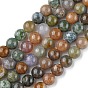 Naturelles agate indienne brins de perles, ronde
