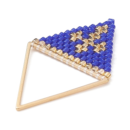 Pendentifs en perles de rocaille japonaises faites à la main, triangle avec breloques croix
