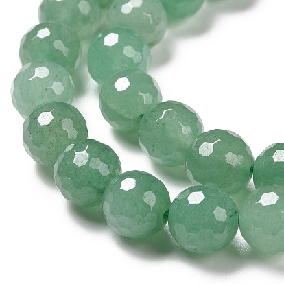 Naturelles aventurine verte brins de perles, à facettes (128 facettes), ronde