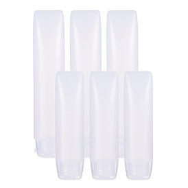 BENECREAT Transparent PE Plastic Flip Top Cap Bottles, with PP Plastic Screw Lids, for Lotion, Shampoo, Cream