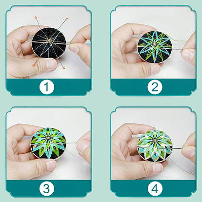 DIY Embroidery Temari Ball Keychain Kits, Including Iron Needles, Tape Measure, Cotton Threads, Metallic Cord, Polyester Threads, Tassels, Iron Eye Pins, Bell, Brass Findings