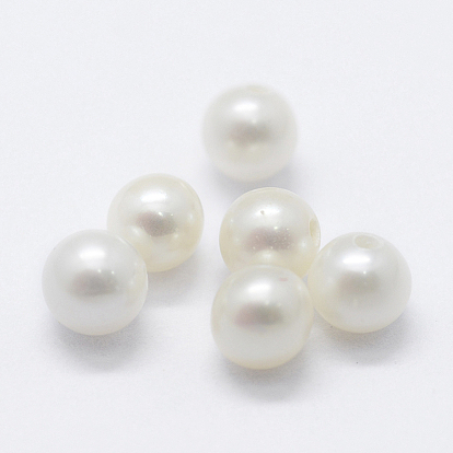 Culture des perles perles d'eau douce naturelles, Note 3 un, la moitié foré, ronde