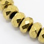 Grade A Electroplate Non-magnetic Synthetic Hematite Beads Strands, Faceted, Rondelle