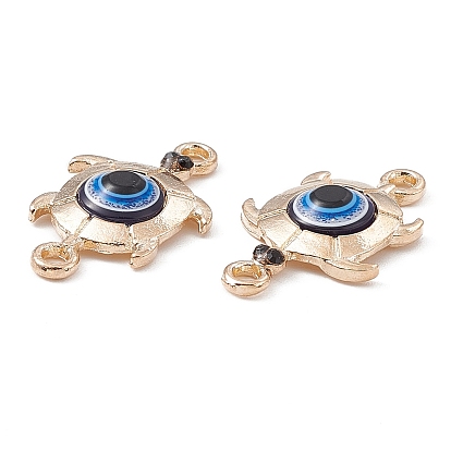 Alloy Connector Charms, with Evil Eye Resin, Tortoise Links