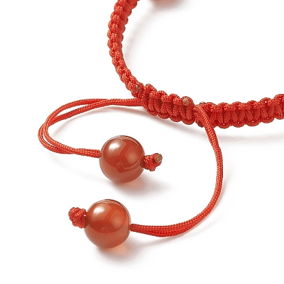 Bracelet de perles tressées rondes en pierres précieuses naturelles, bracelet réglable ohm/aum pour femme