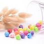 Perles acryliques opaques, Perles acryliques opaques, facette, ronde, 12mm, Trou: 2mm, environ550 pcs / 500 g