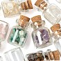 Kits de fabrication de bijoux diy, y compris 70g perles de copeaux de pierres précieuses naturelles, 28 bouteilles en verre de pot de pcs et bélières de cheville de goupille d'oeil de vis de fer