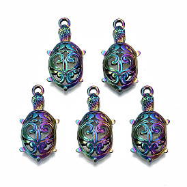 Rainbow Color Alloy Pendants, Cadmium Free & Lead Free, Tortoise Shape