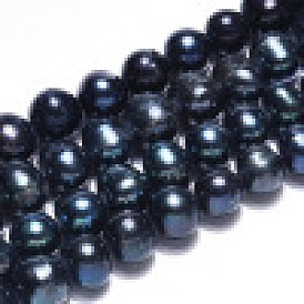 Brins de perles de culture d'eau douce naturelles, ronde, teint