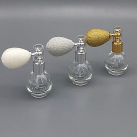Glass Highlighter Shimmer Sparkle Powder Spray Bottles, Perfume Fine Mist Atomizer with Braided Airbag, Refillable Bottle
