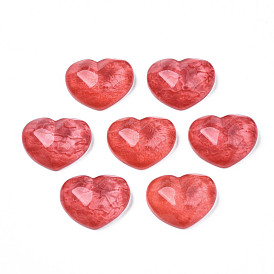 Transparent Resin Cabochons, Water Ripple, Heart