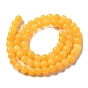 Natural Mashan Jade Beads Strands, Dyed & Heated, Round